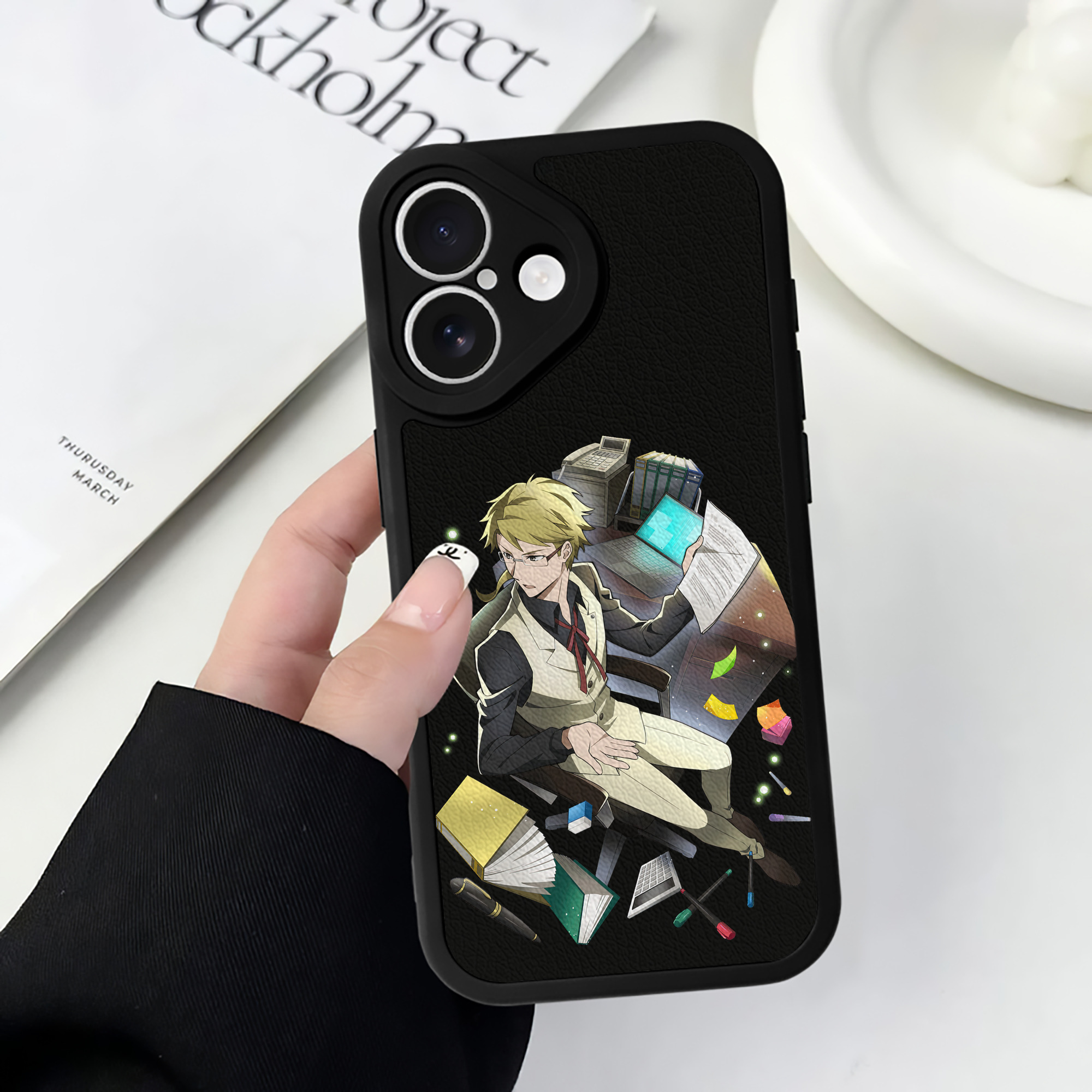 （画像用） 文豪ストレイドッグス Bungo Stray Dogs 【iPhone 16シリーズ対応】シリコンスマホケース（レザー調） 材質：シリコン